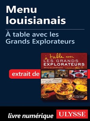 cover image of Menu louisianais--À table avec les Grands Explorateurs